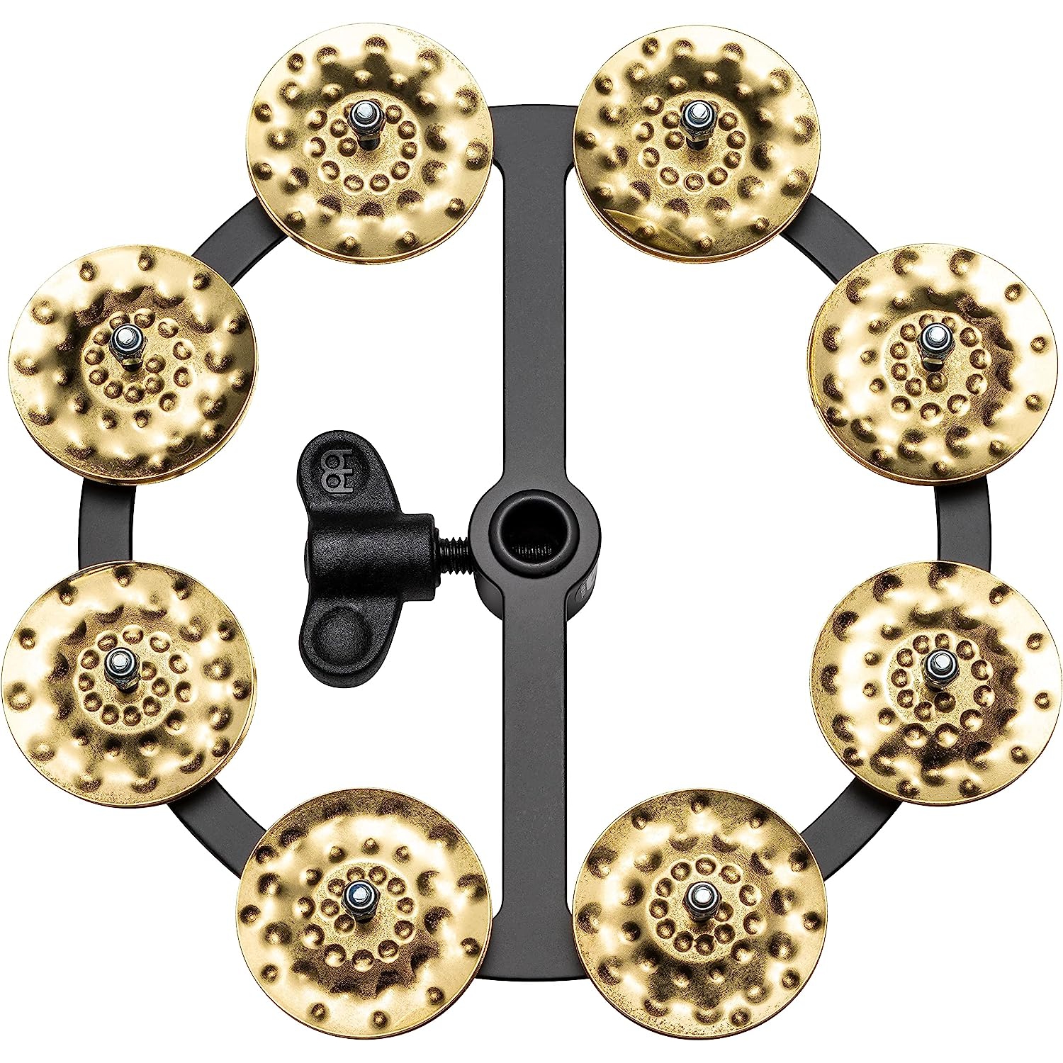 Meinl HTHH1B-BK Hihat 1 Row Hammered Brass Jingles Tamburin (Siyah) 2
