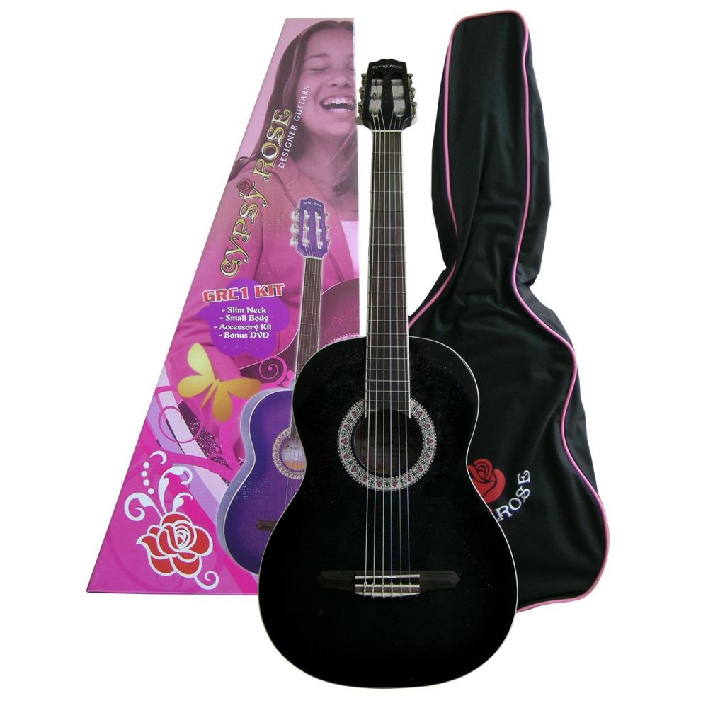 Valencia Grc1kcbk Klasik Gitar Siyah Gypsy Rose Set 2