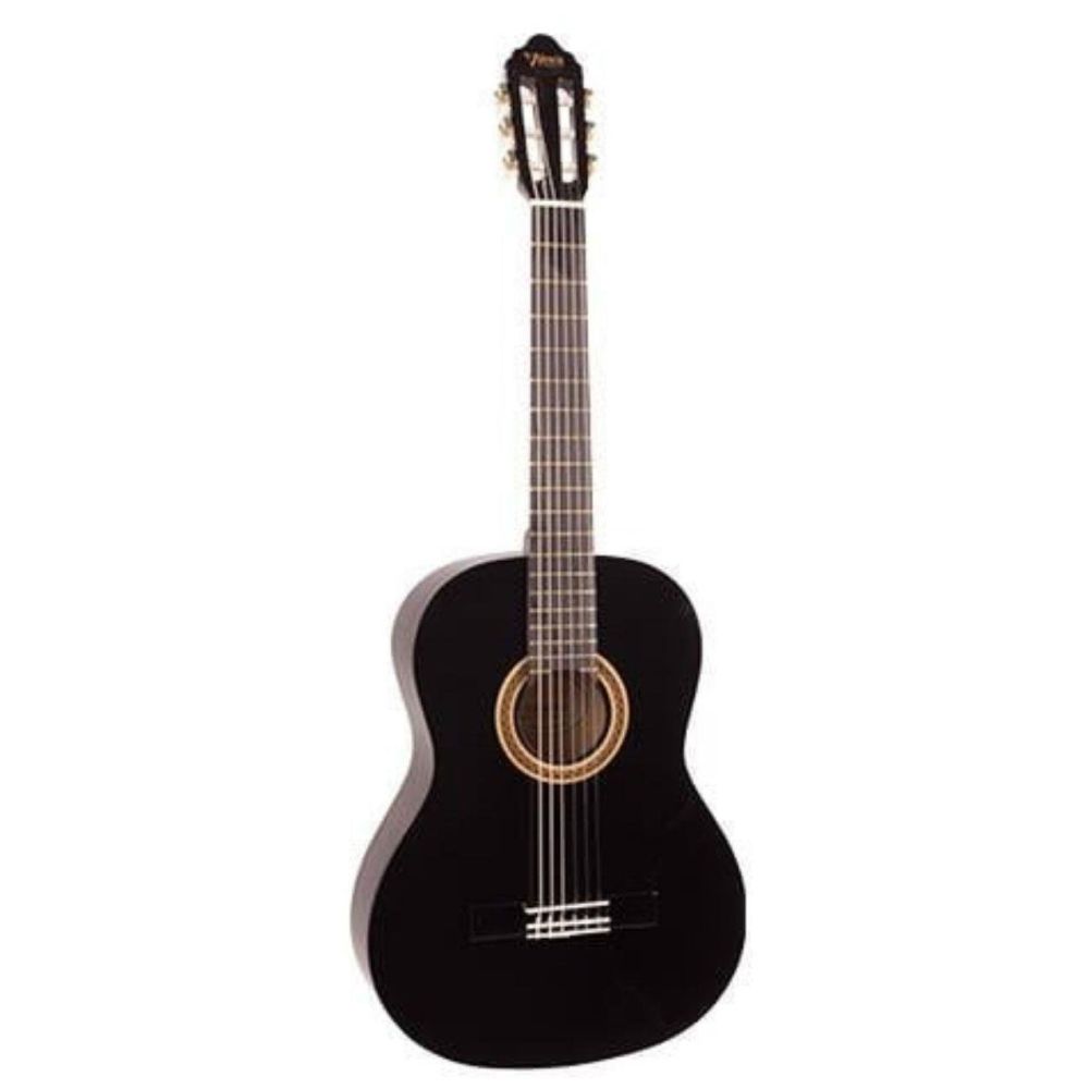 VALENCIA VC101TBK KLASİK GİTAR, 1/4, SİYAH, SAP ÇELİKLİ 2
