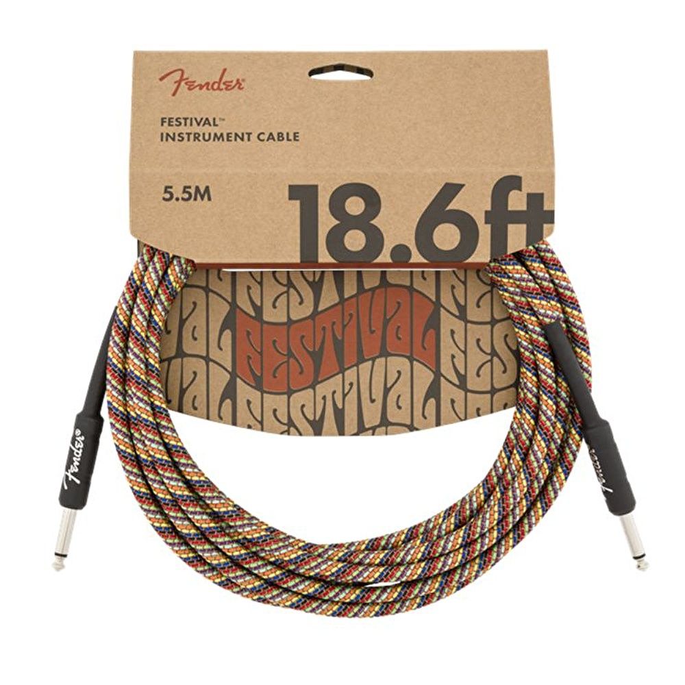 Fender Festival Düz/Düz Uçlu 5m Pure Hemp Rainbow Enstrüman Kablosu 2