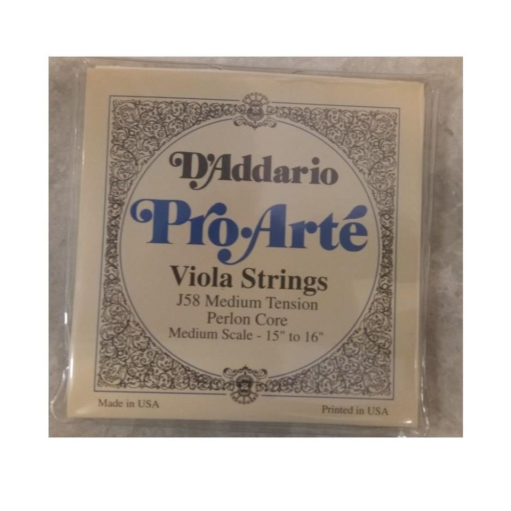 D'Addario J58 Viola Tel Seti, Pro-Arte, Scale Medium, Medium Tension 3