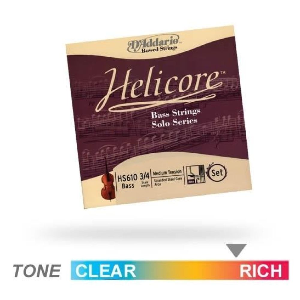 D'Addario HS610 Kontrabas Tel Seti, Helicore, Scale 3/4, Bass Solo 3