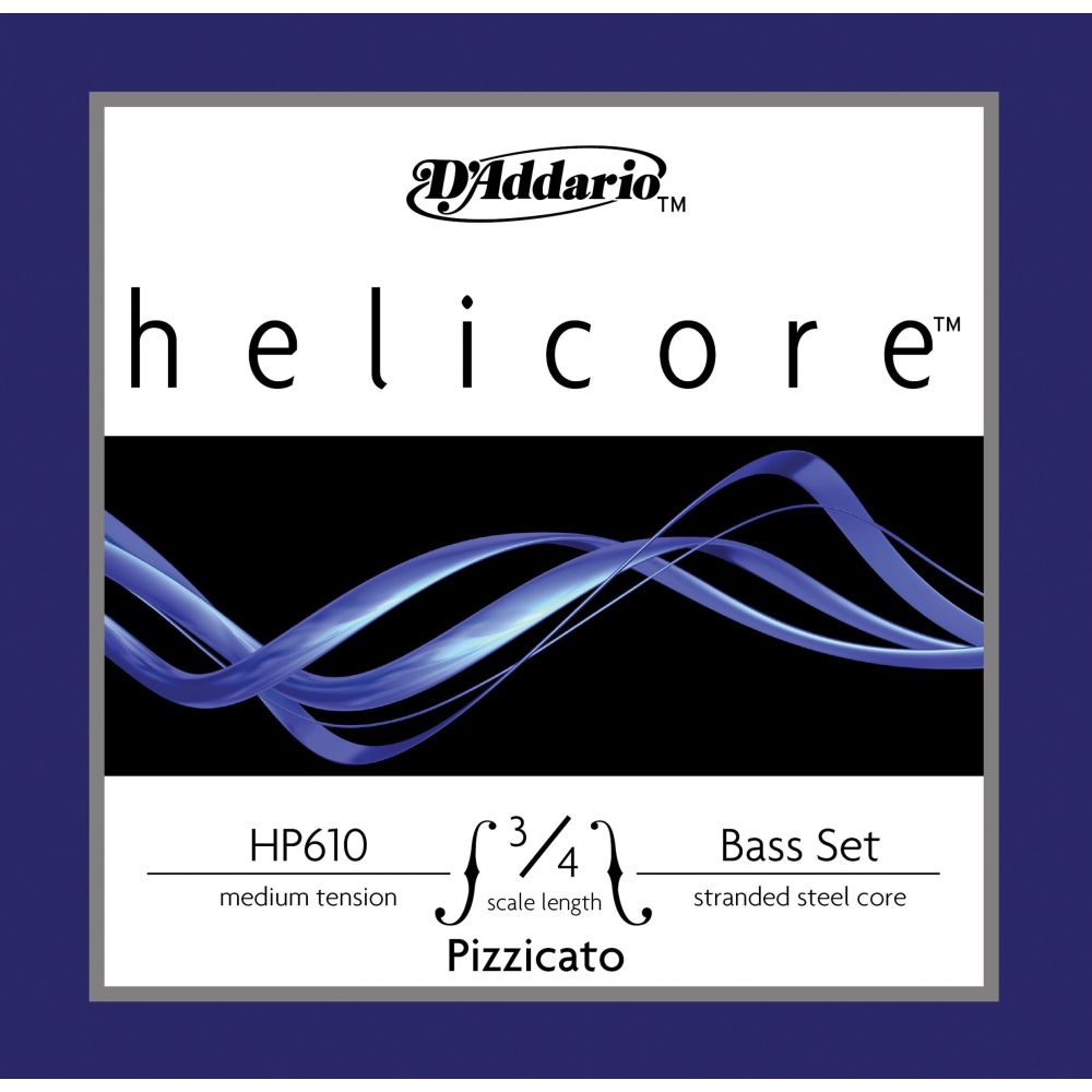 D'Addario HP610 3/4M Kontrabas Tel Seti, Helicore, Scale 3/4, Pizzicato 3
