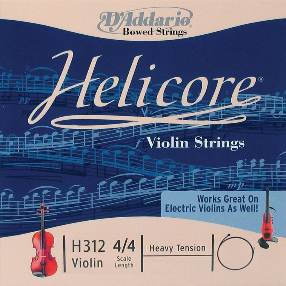 Daddario H312h Keman Tek Tel, Helicore, 4/4, A (La), Heavy 3