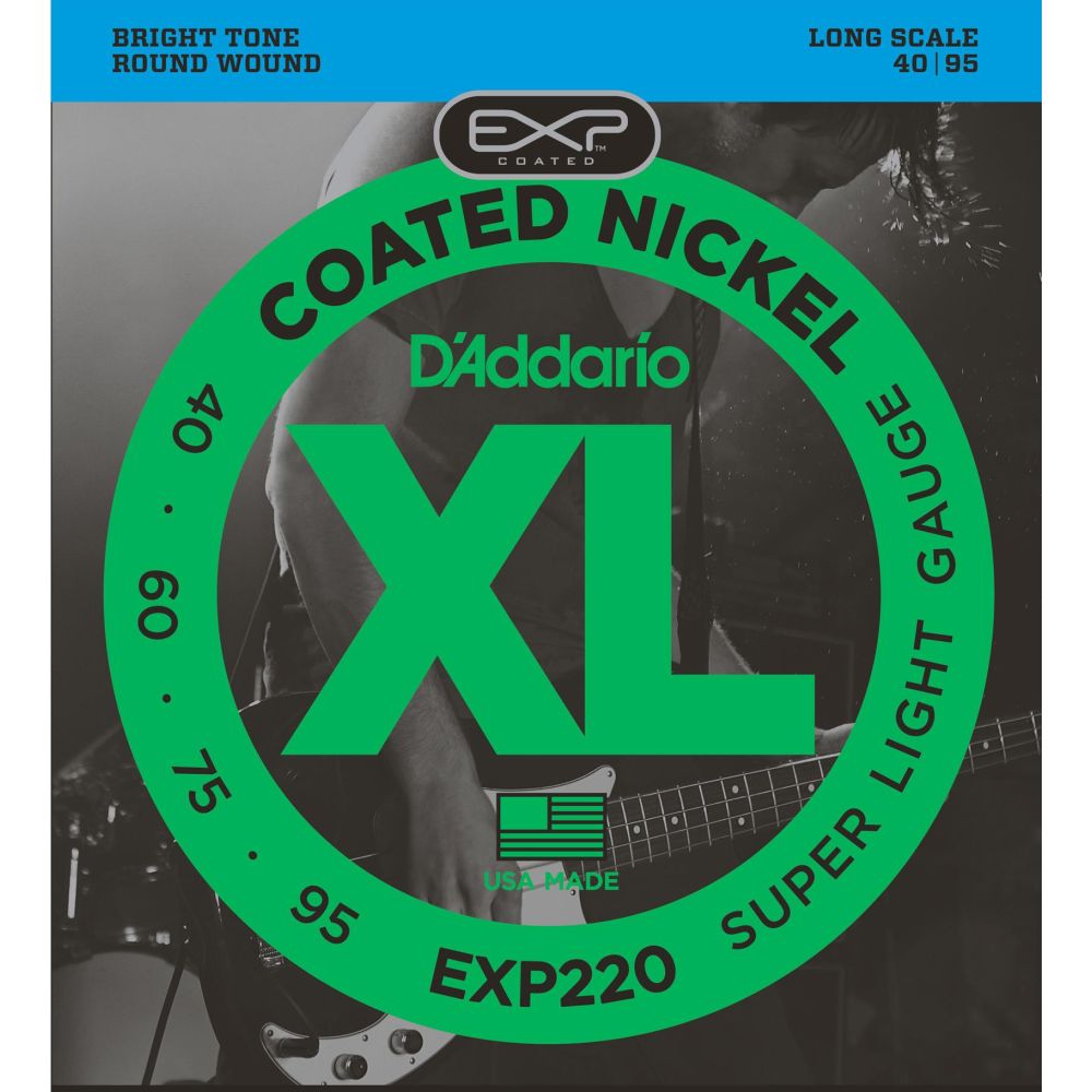 Daddario Exp220 Bass Gitar Tel Seti, 40-95, Coated Nickel, Super Light 3