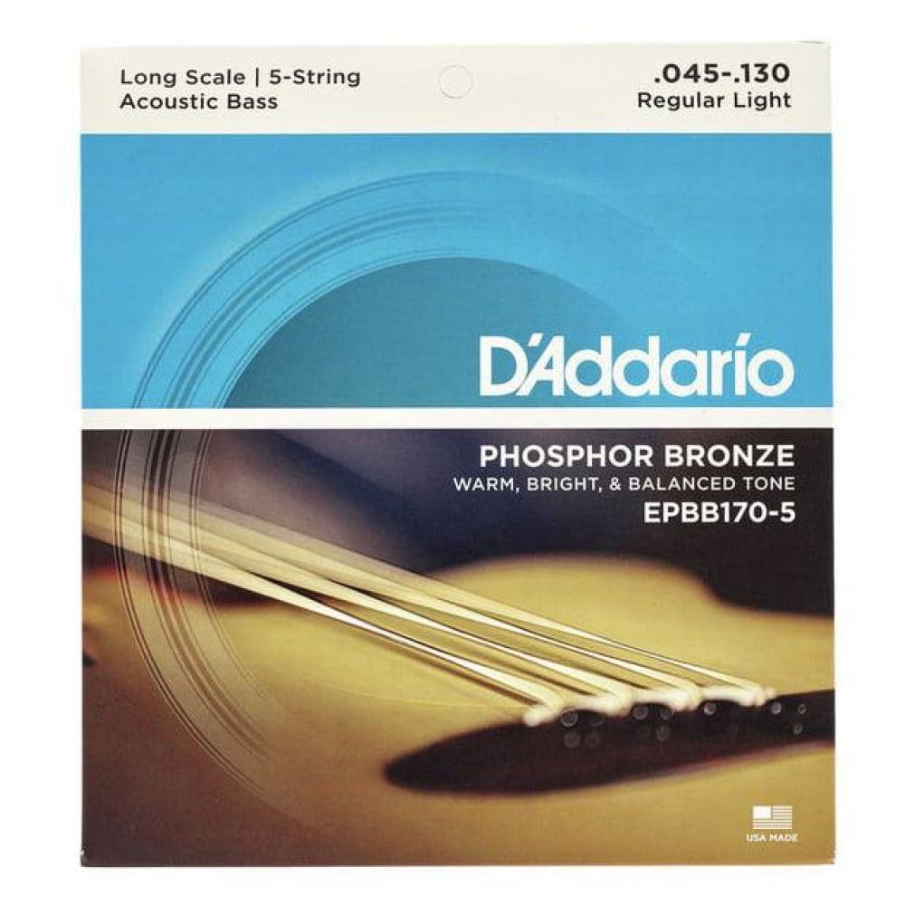 Daddario Epbb170-5 Akustik Bas Gitar Tel Seti, Long Scale, 45-130, Phosphor Bronze 3