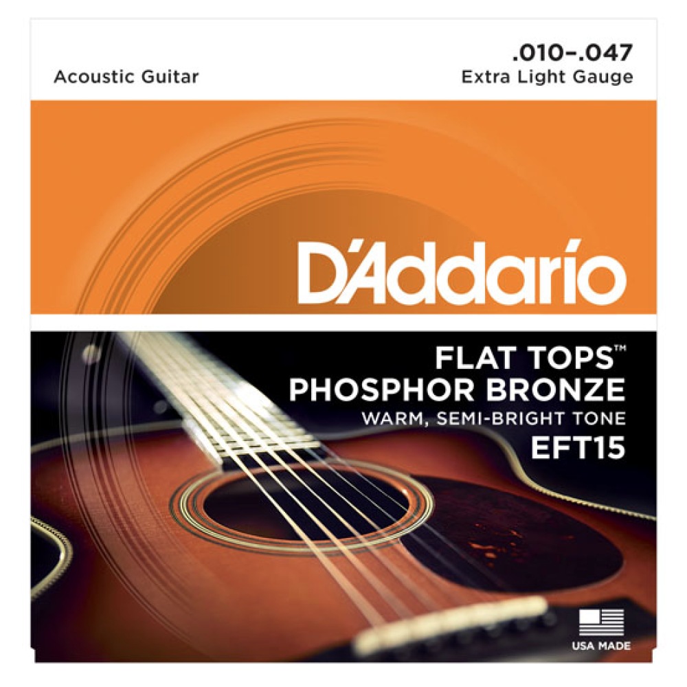 DADDARIO EFT15 AKUSTİK GİTAR TEL SETİ, 10-47, FLAT TOPS, PHOSPHOR BRONZE, EXTRA LIGHT 3