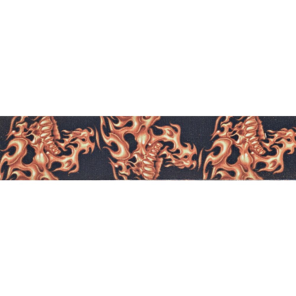 Planetwaves 50LT01 Gitar Askısı, 50mm, Dokuma Flaming Skulls 3