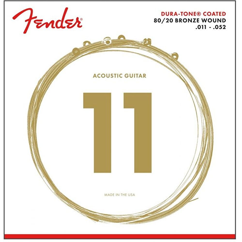 Fender Dura-Tone Coated 80/20 880CL 11-52 Akustik Gitar Telleri 3