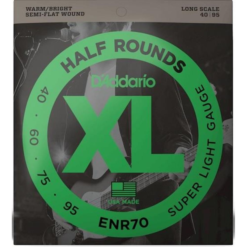 Daddario Enr70 Bass Gitar Tel Seti, Half Round Bass, Regular Light 3
