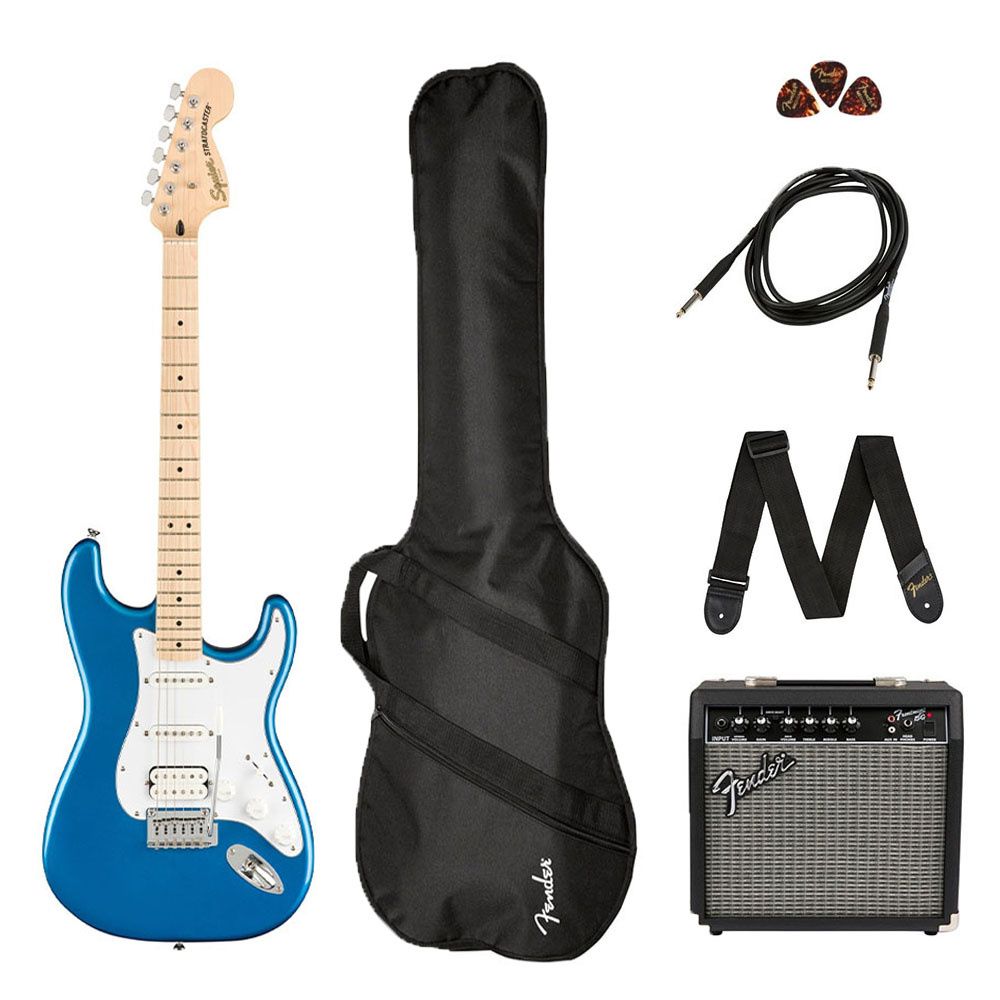 Squier Affinity Stratocaster HSS Akçaağaç Klavye Lake Placid Blue 15G Elektro Gitar Seti 2