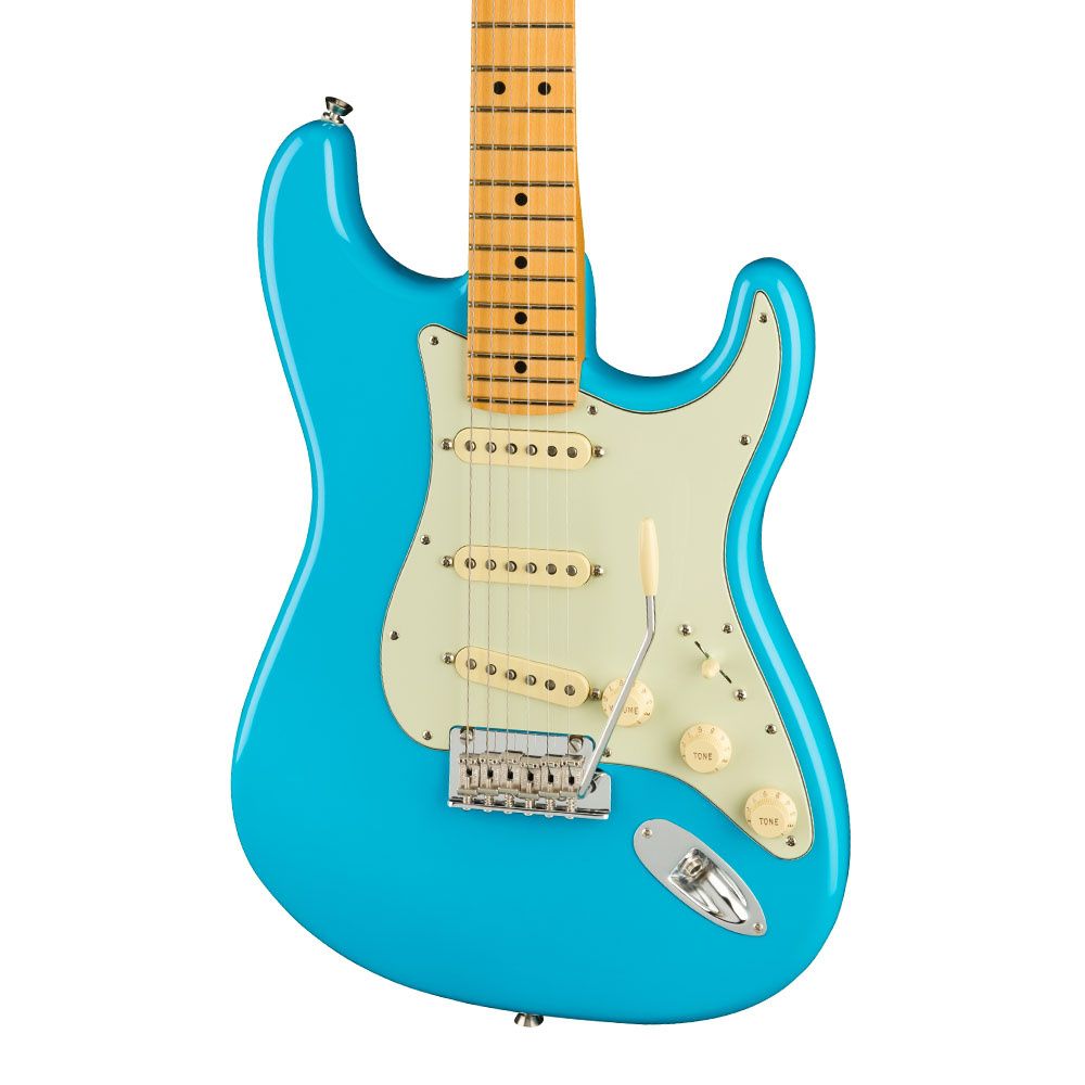 Fender American Professional II Stratocaster Akçaağaç Klavye Miami Blue Elektro Gitar 4