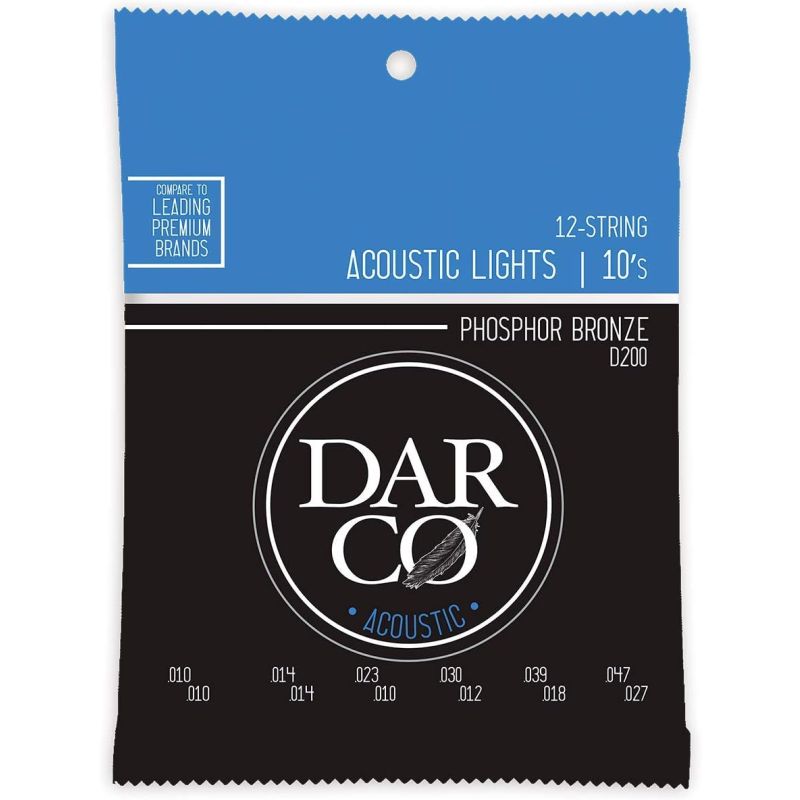 Martin Co Darco D200 Phosphor Bronze 12 Telli Akustik Gitar Teli, Light 10-47 2