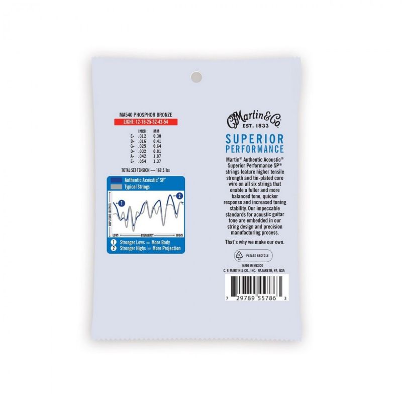 Martin Co MA535PK3 SP Phosphor Bronze Akustik Gitar Telleri (Extra Light+ 11-52) 3 Set 3