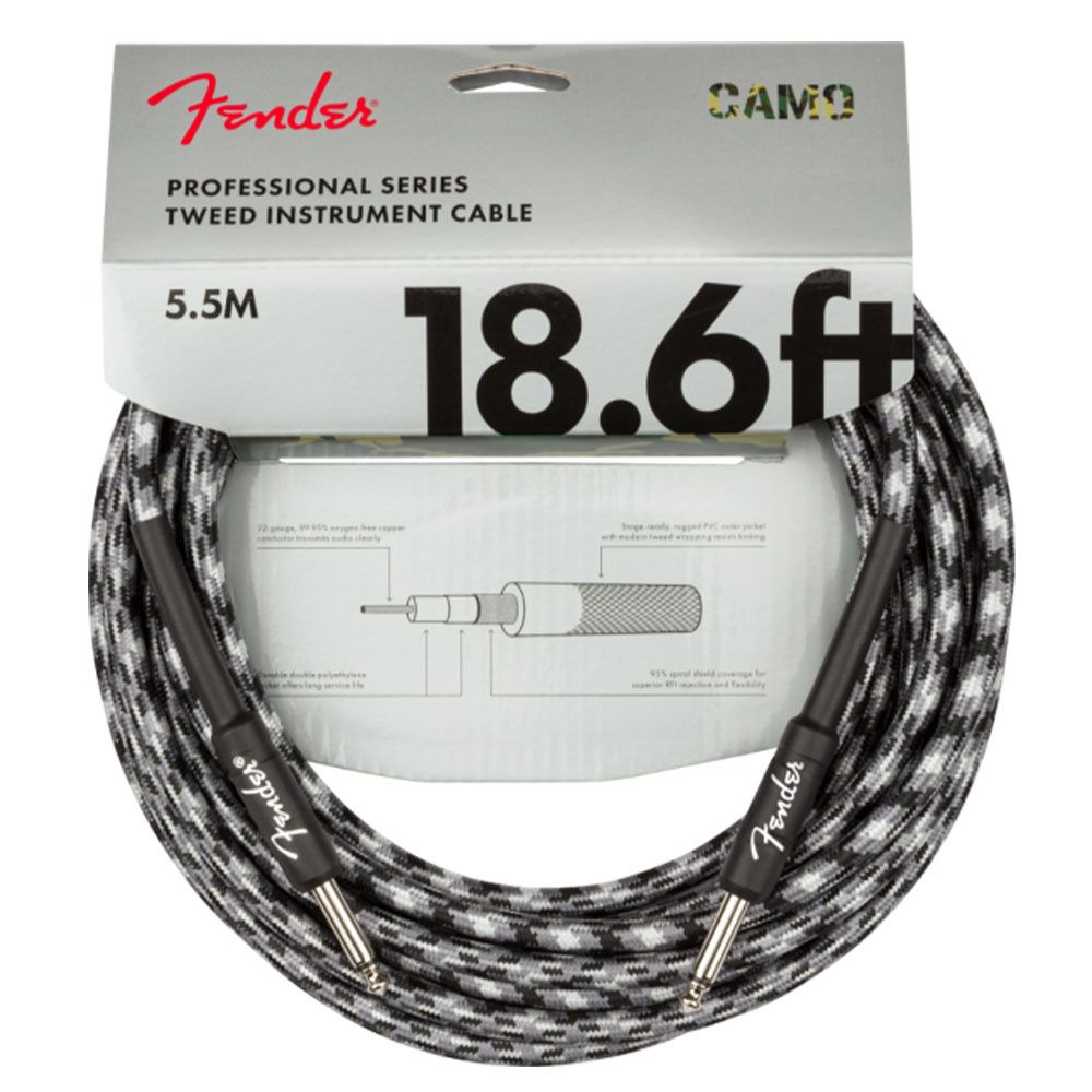 Fender Professional Düz/Düz Uçlu 5m Winter Camo Enstrüman Kablosu 2