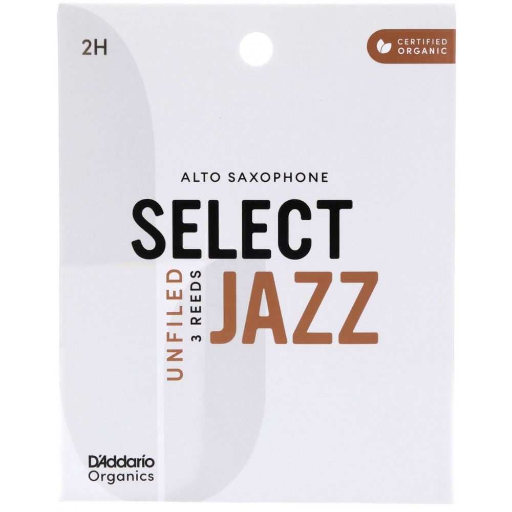 D\'Addario Woodwinds Organic Select Jazz Unfiled Alto Saksafon Kamışı (3 lü) No:2 Hard 2