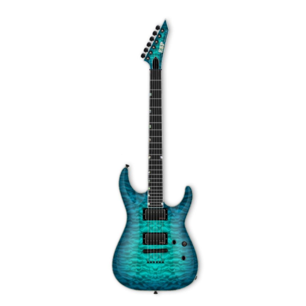 ESP Horizon II Quilted Maple Aqua Marine Sunburst Elektro Gitar 2