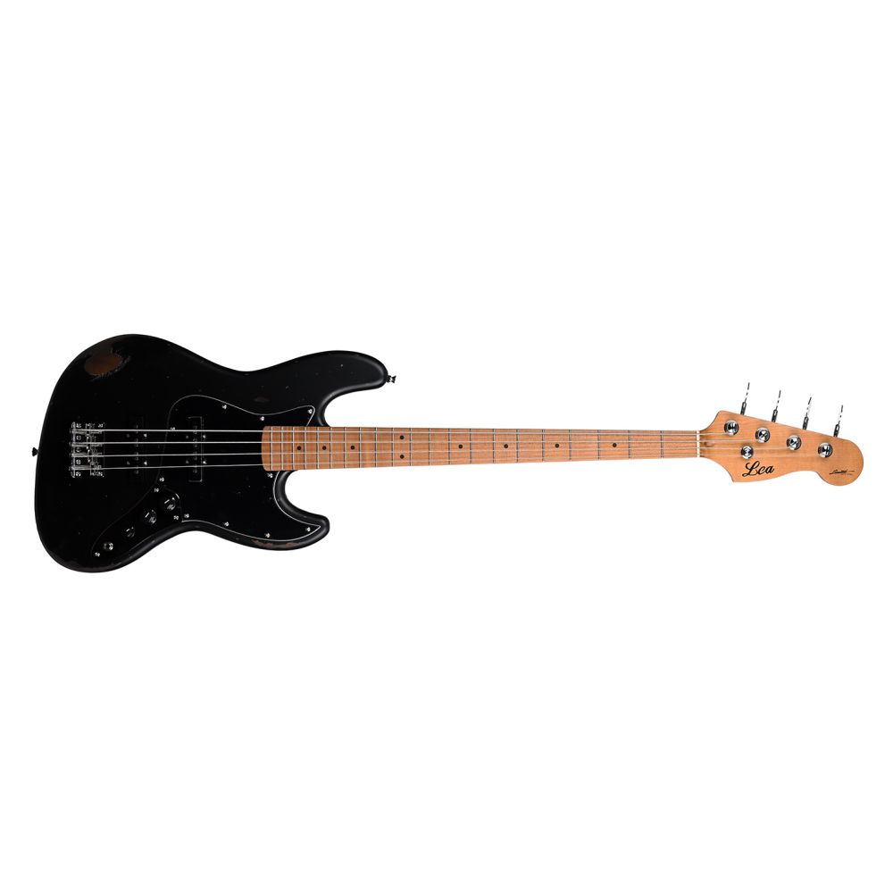 Lea LB-455-2 BK Limited Edition Heavy Relic Bas Gitar (Black) 4