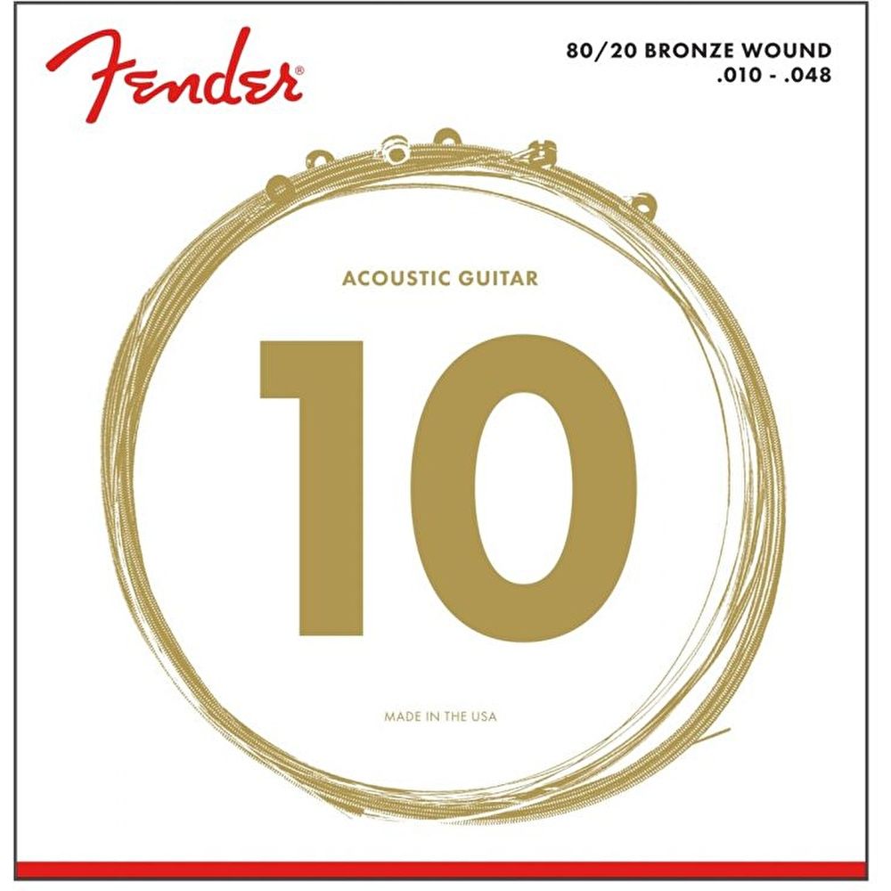 Fender 80/20 Bronze Acoustic Strings Ball End 70XL .010-.048 Akustik Gitar Teli 2