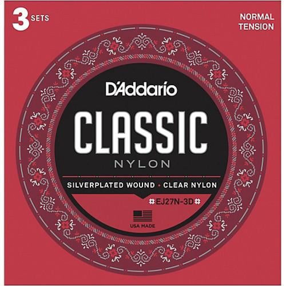 D’Addario EJ27N-3D Klasik Gitar Tel Seti 4/4 3’lü Paket Normal Tension 3