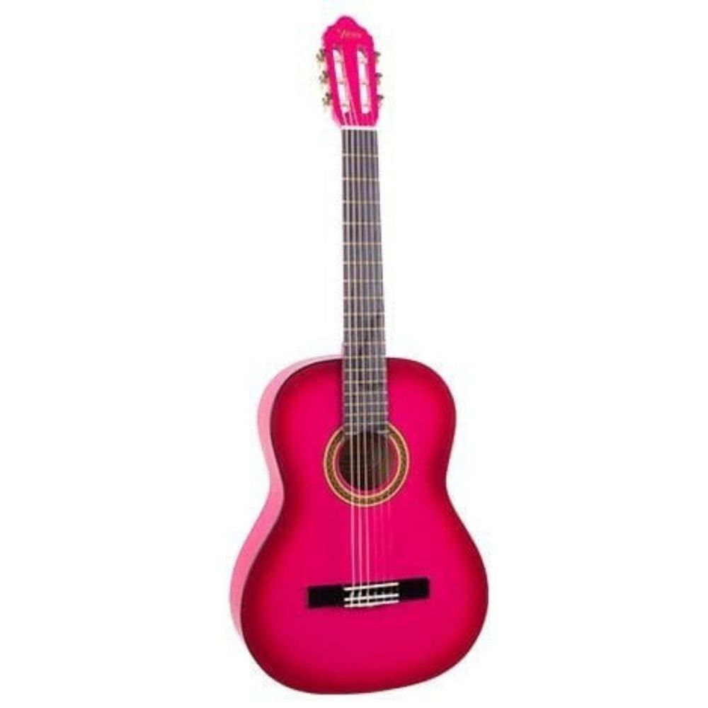 Valencia Vc101tpks Klasik Gitar 1/4 Pembe Sap Çelikli 3