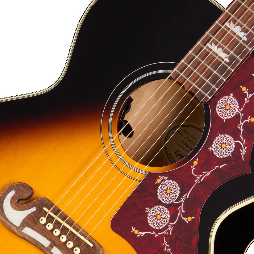 Epiphone J-200 Studio Elektro Akustik Gitar (Vintage Sunburst) 7