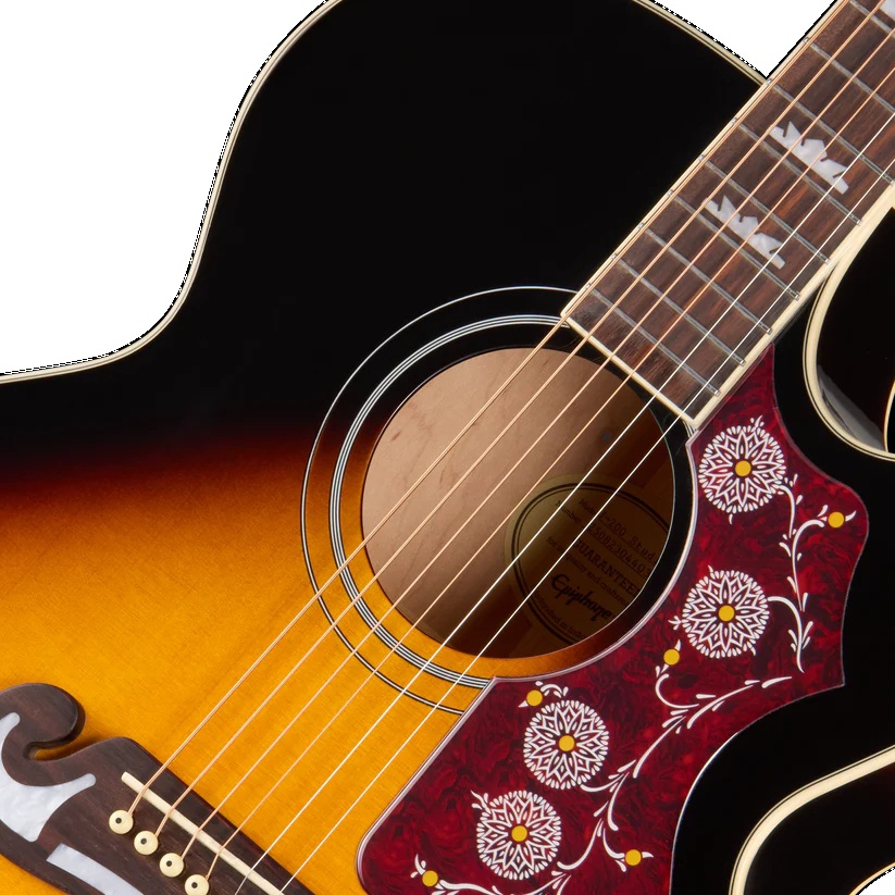 Epiphone J-200 Studio EC Elektro Akustik Gitar (Vintage Sunburst) 7