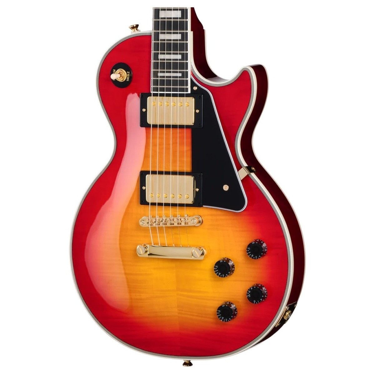 Epiphone Les Paul Custom Figured Elektro Gitar (Heritage Cherry Sunburst) 5