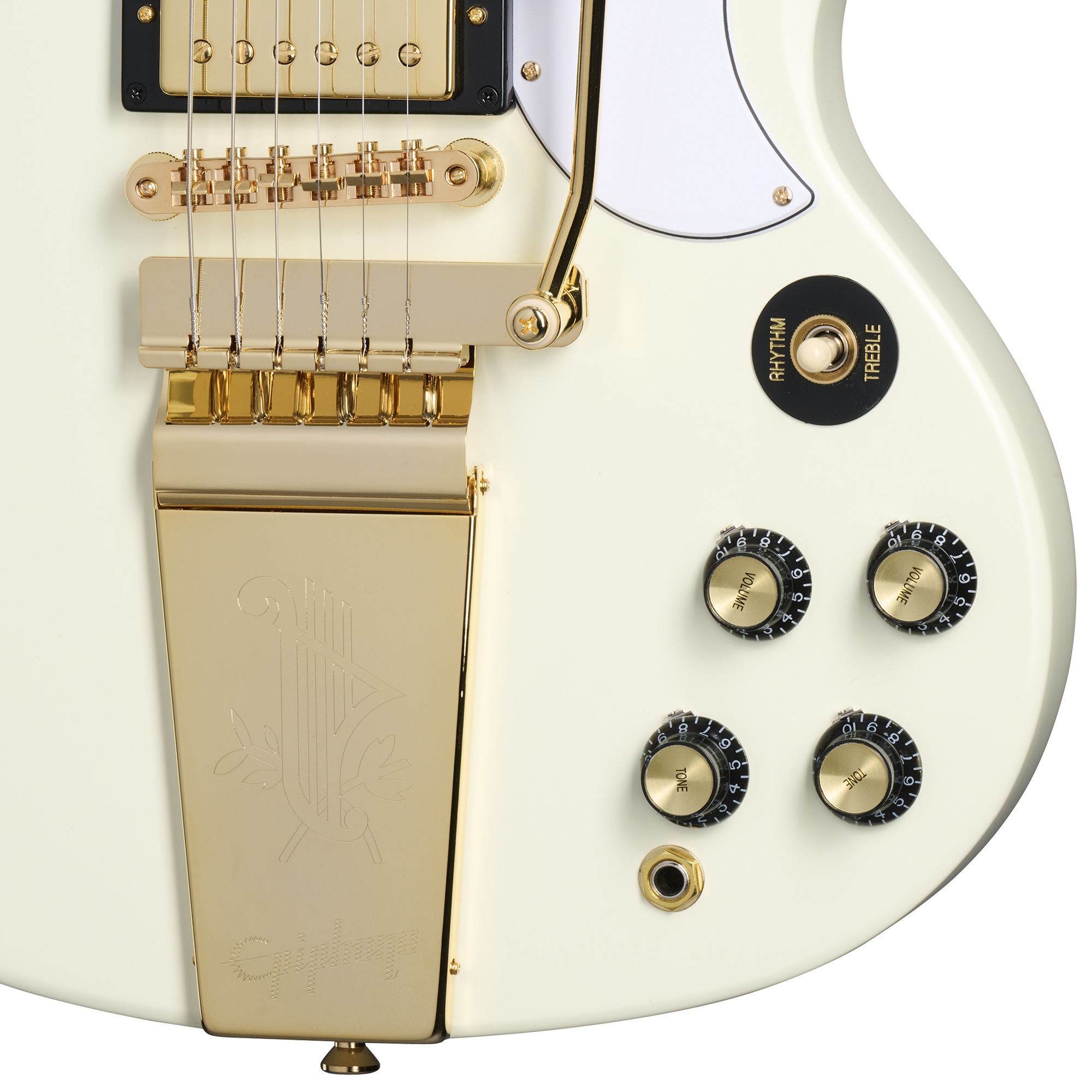 Epiphone 1963 Les Paul SG Custom Maestro Vibrola Elektro Gitar (Classic White) 4