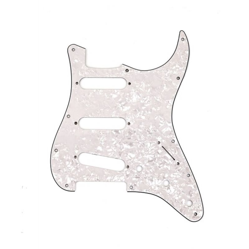 Fender Pickguard Stratocaster S/S/S 11-Hole Mount White Pearl 4-Ply Pickguard 1