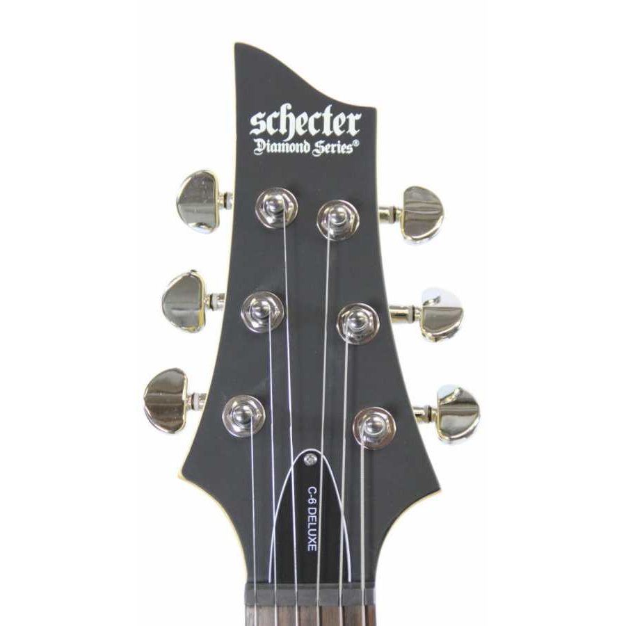 Schecter C-6 Deluxe Solak Elektro Gitar (Satin Black) 3
