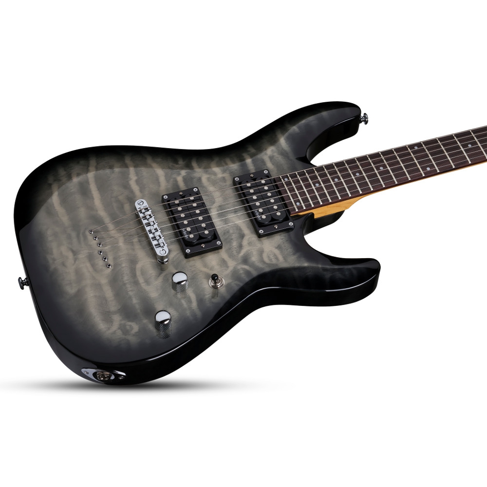 Schecter C-6 Plus LH Solak Elektro Gitar (Charcoal Burst) 2