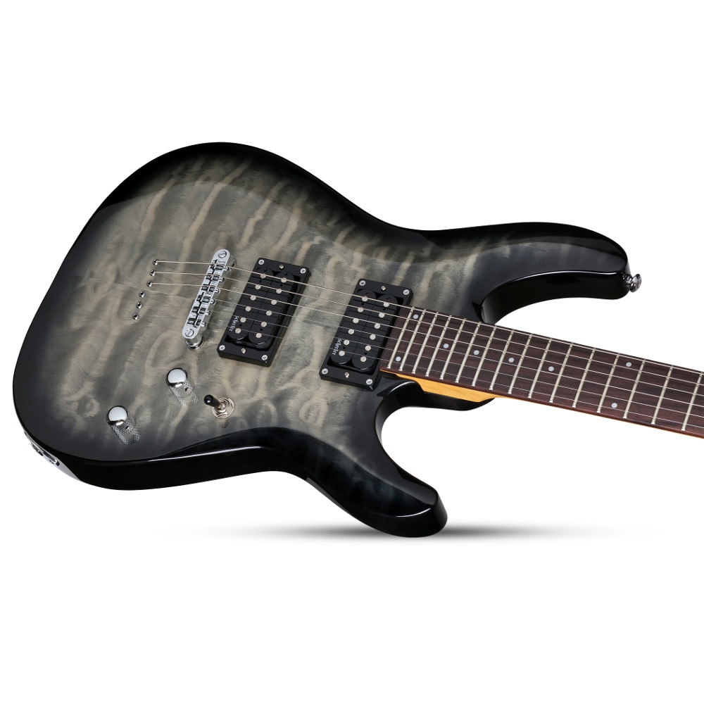 Schecter C-6 Plus LH Solak Elektro Gitar (Charcoal Burst) 4
