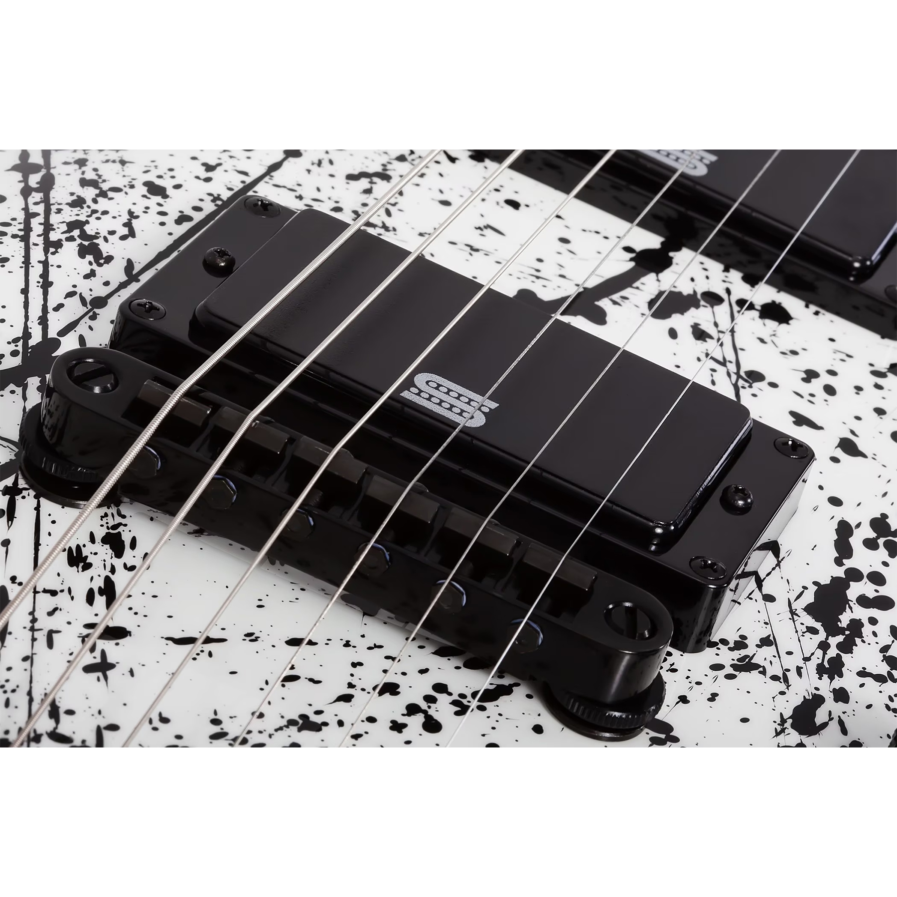 Schecter C-1 Ink Bomb Elektro Gitar (Black Ink Splatter) 3