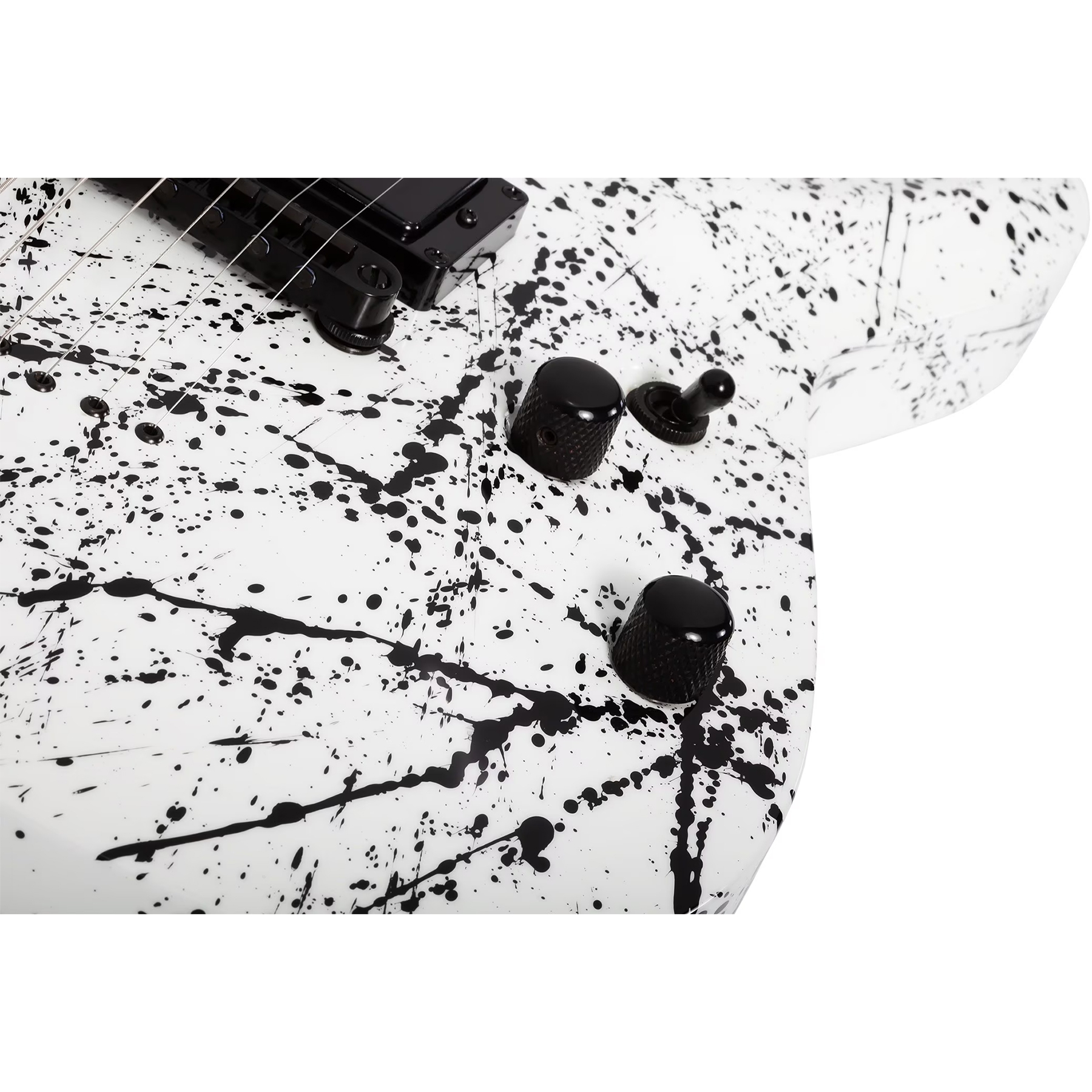 Schecter C-1 Ink Bomb Elektro Gitar (Black Ink Splatter) 4