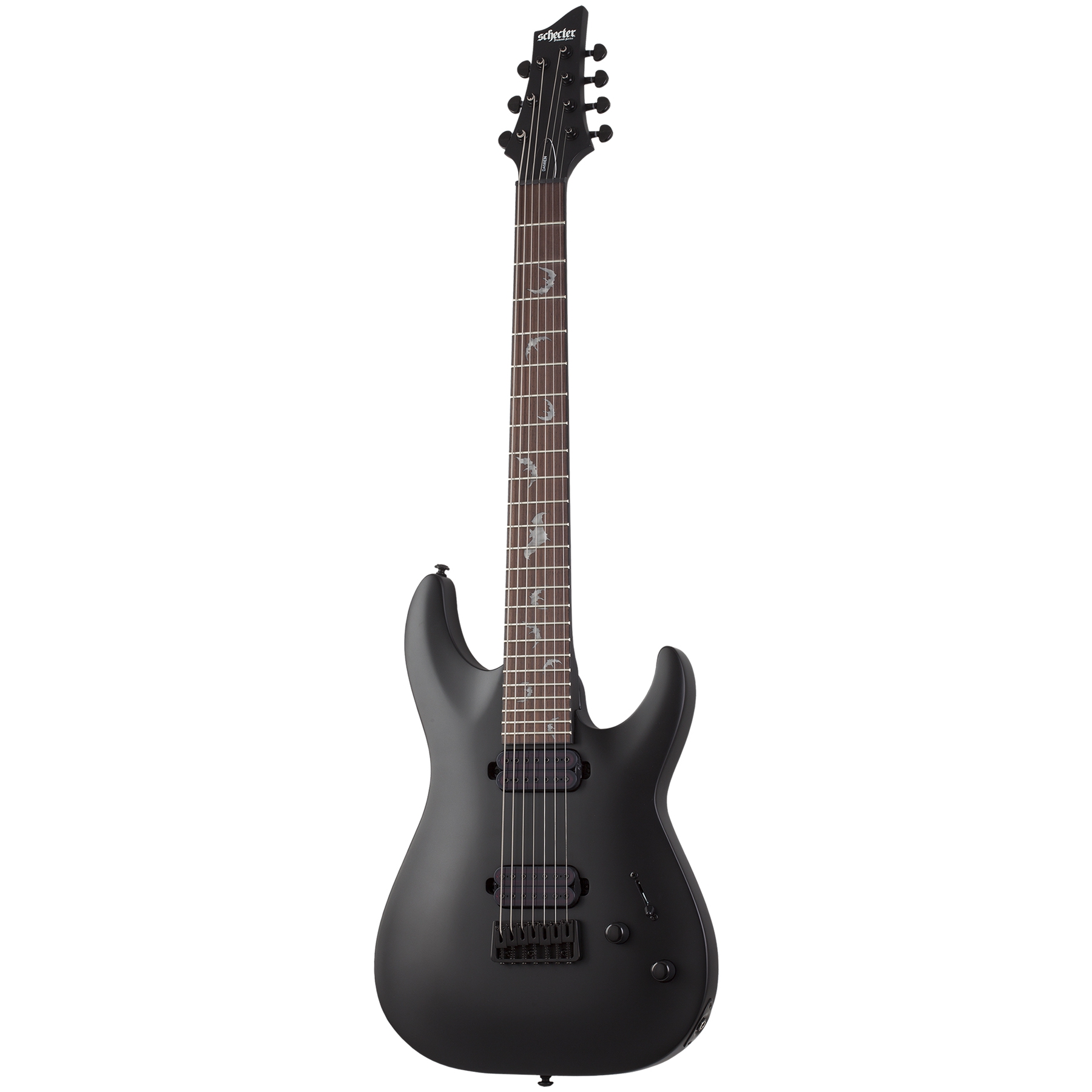 Schecter Damien-7 7 Telli Elektro Gitar (Satin Black) 1