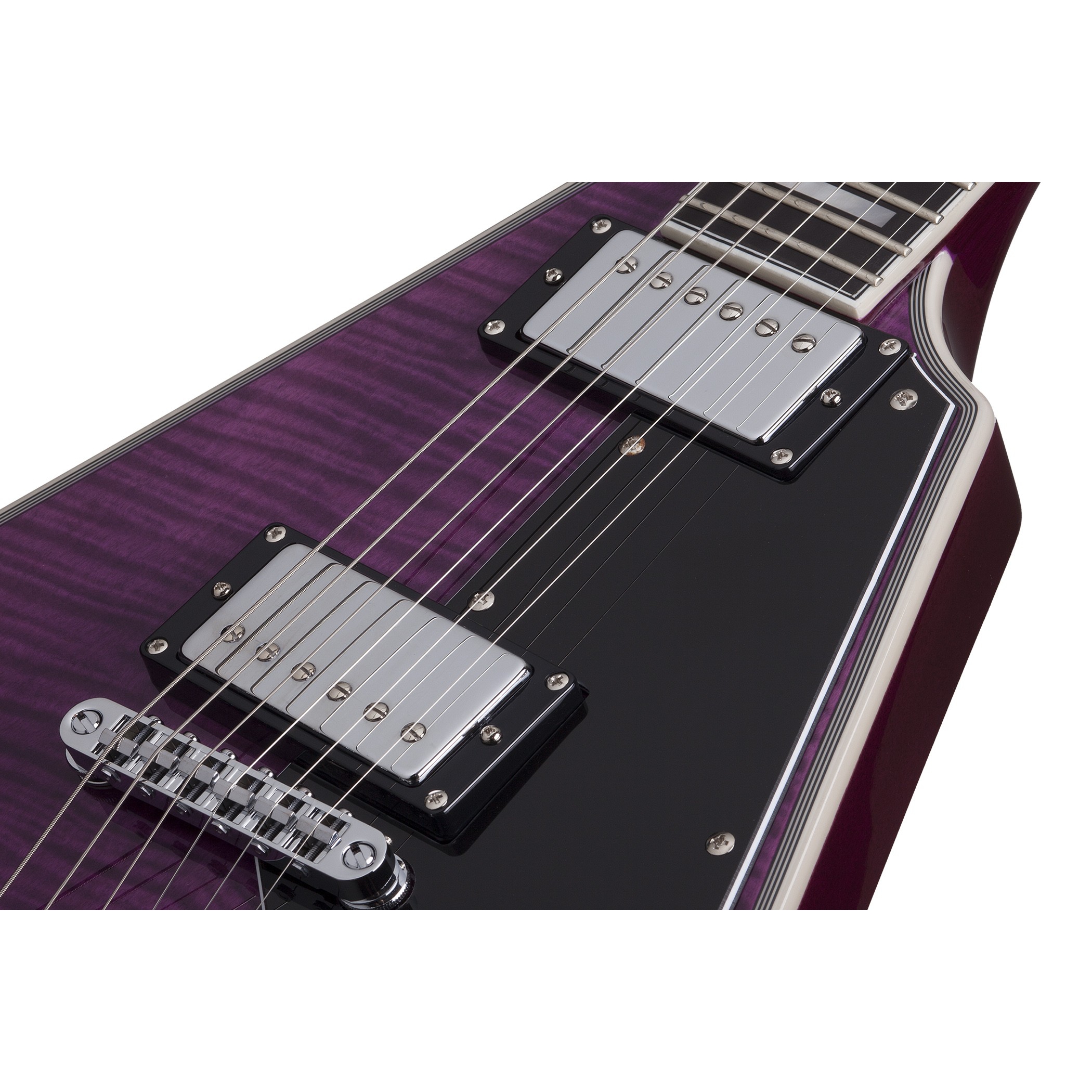 Schecter V-1 Custom Elektro Gitar (Trans Purple) 3