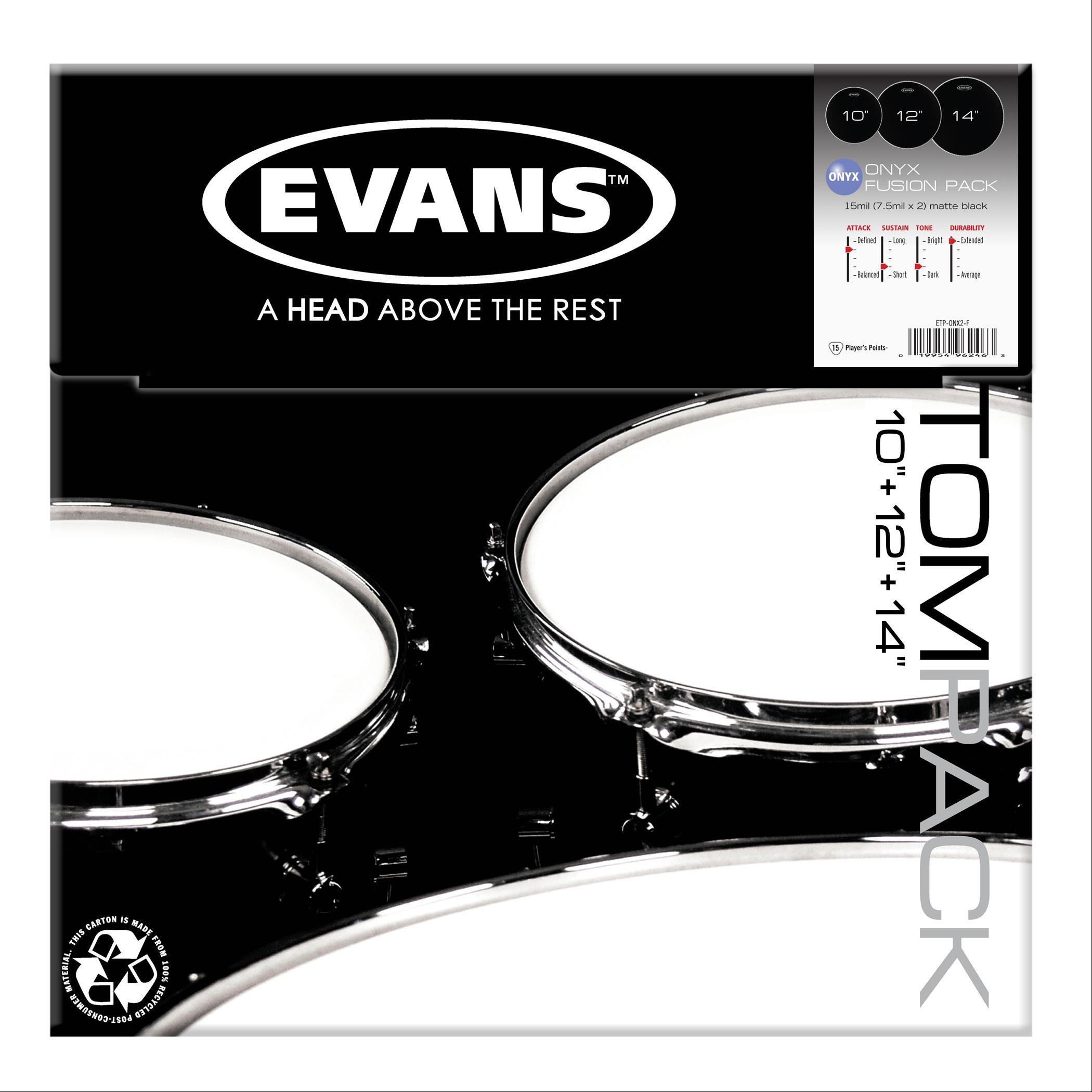 EVANS ETP-ONX2-F DERİ SETİ (10+12+14) TOM KUMLU SİYAH FUSION KİT 3