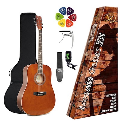 SX SD104KBR Akustik Gitar Seti (Kahverengi) 2
