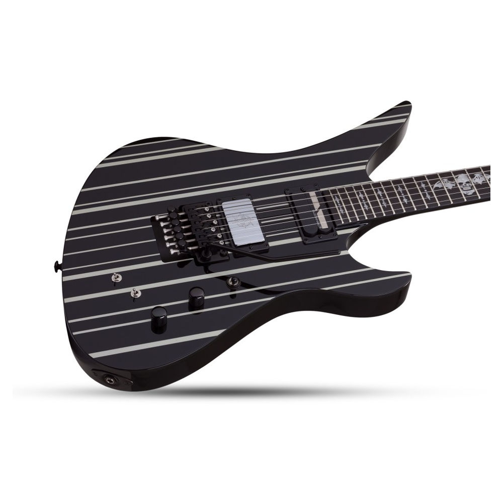 Schecter Synyster Custom-S FR Elektro Gitar (Gloss Black &amp; Silver Pin Stripes) 3