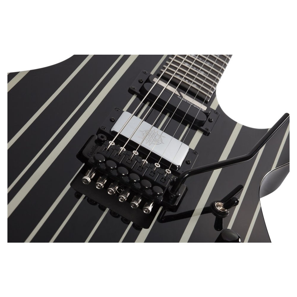 Schecter Synyster Custom-S FR Elektro Gitar (Gloss Black &amp; Silver Pin Stripes) 4