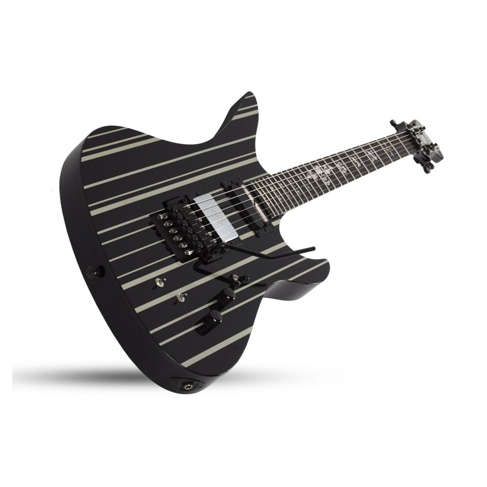 Schecter Synyster Custom-S FR Elektro Gitar (Gloss Black & Silver Pin Stripes) 2