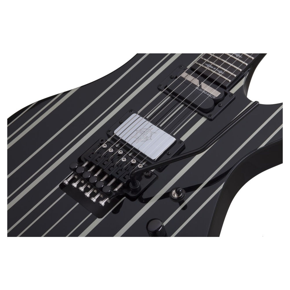 Schecter Synyster Custom-S FR Elektro Gitar (Gloss Black & Silver Pin Stripes) 5