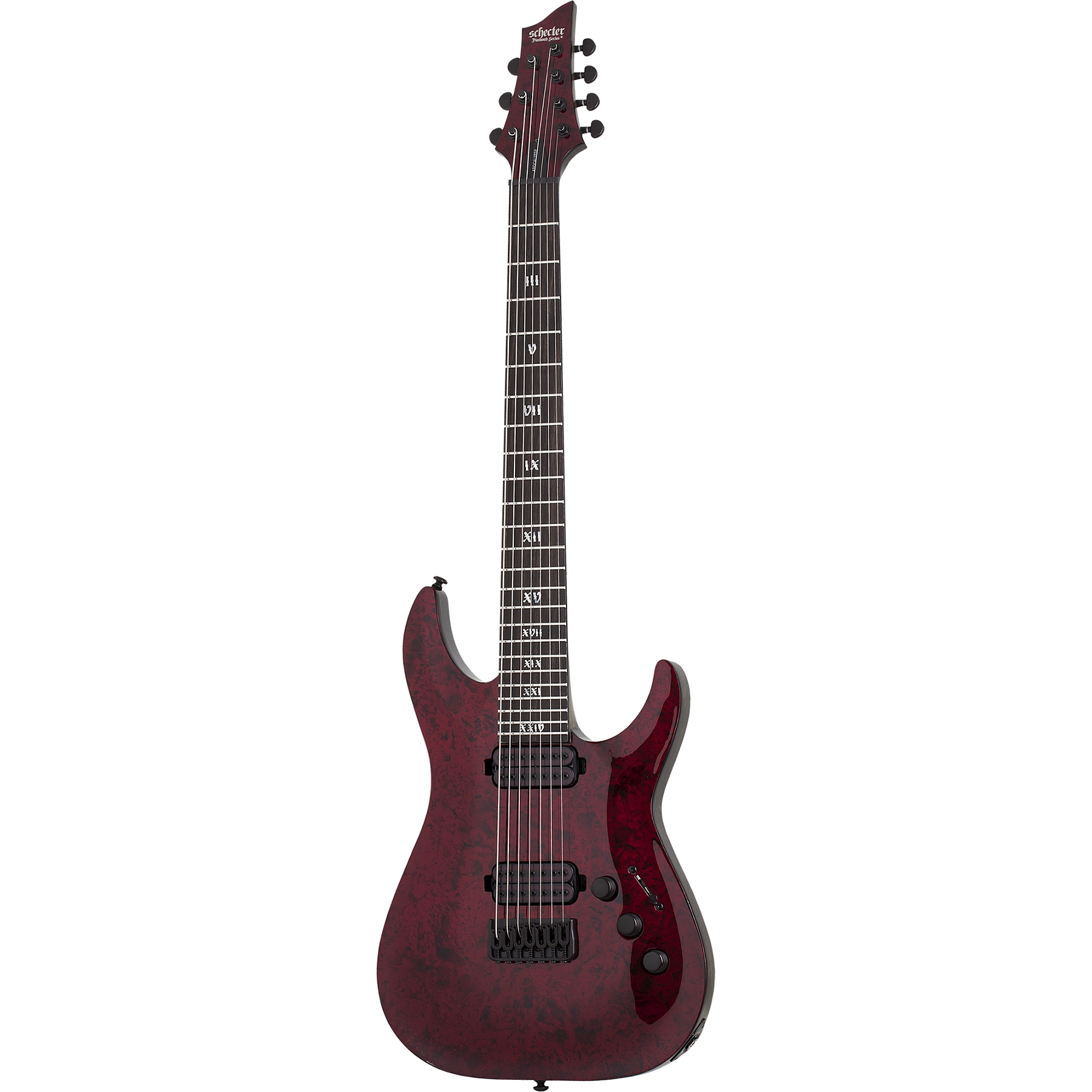 Schecter C-7 7 Telli Elektro Gitar (Apocalypse Red Reign) 1