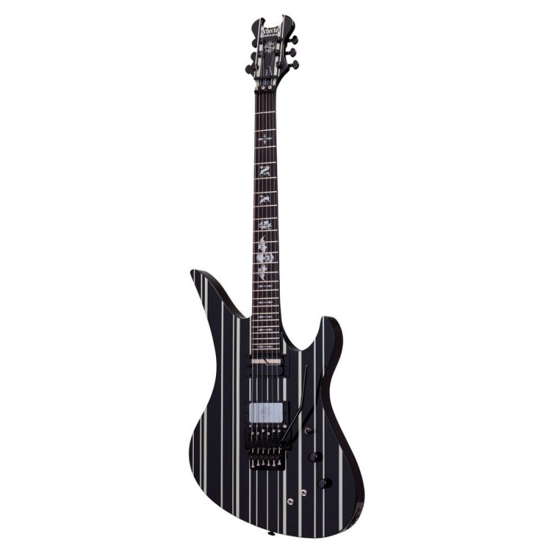 Schecter Synyster Custom-S FR Elektro Gitar (Gloss Black & Silver Pin Stripes) 1