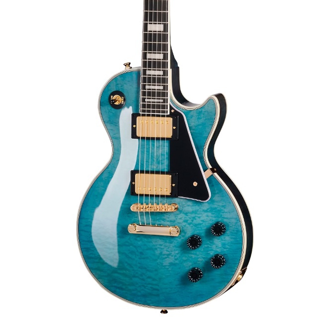 Epiphone Les Paul Custom Quilt Elektro Gitar (Ocean Blue) 2