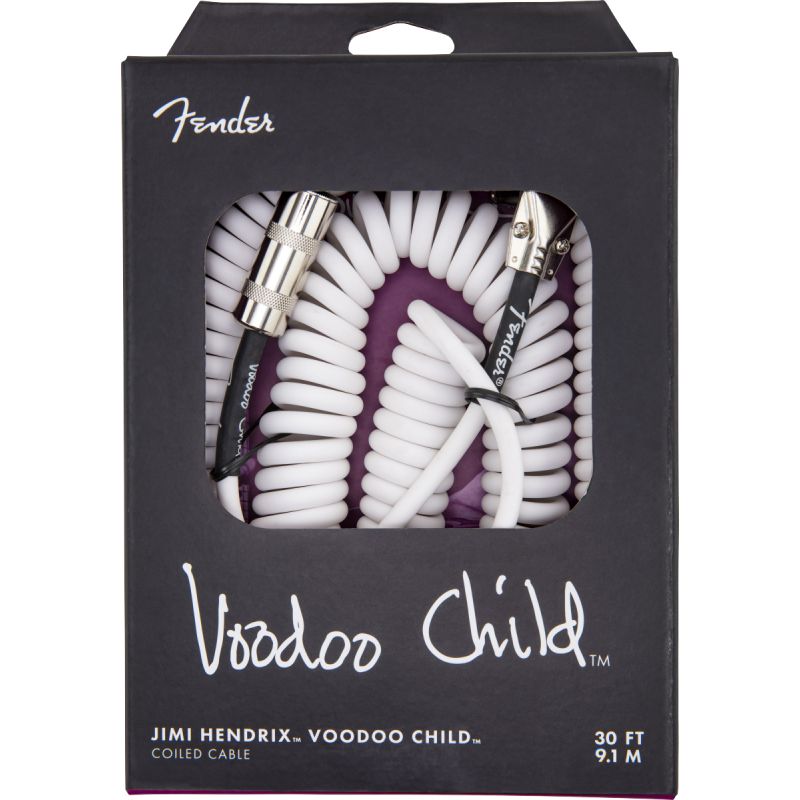Fender Hendrix Voodoo Child Coil Düz/L Uçlu 9m Beyaz Enstrüman Kablosu 1