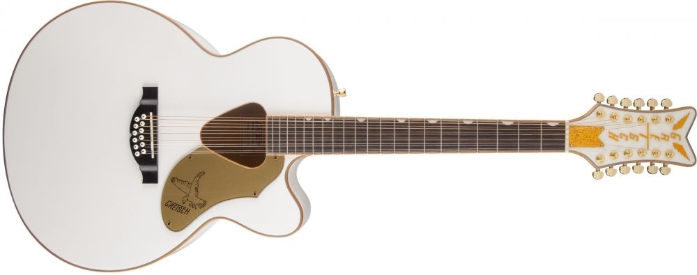 Gretsch G5022CWFE-12 Rancher Falcon Jumbo White 12 Telli Elektro Akustik Gitar 1