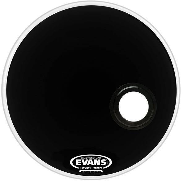 EVANS BD20REMAD 20" DERİ RESONANT KİCK SİYAH ÖN SÜNGERLİ DELİKLİ TEK KAT 4