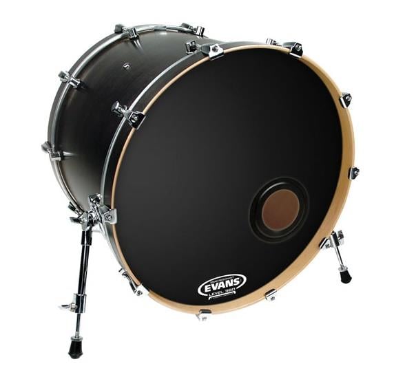 EVANS BD20REMAD 20" DERİ RESONANT KİCK SİYAH ÖN SÜNGERLİ DELİKLİ TEK KAT 5